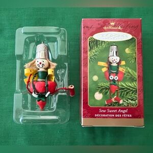 2001 Hallmark Sew Sweet Angel Sewing Notions Ornament